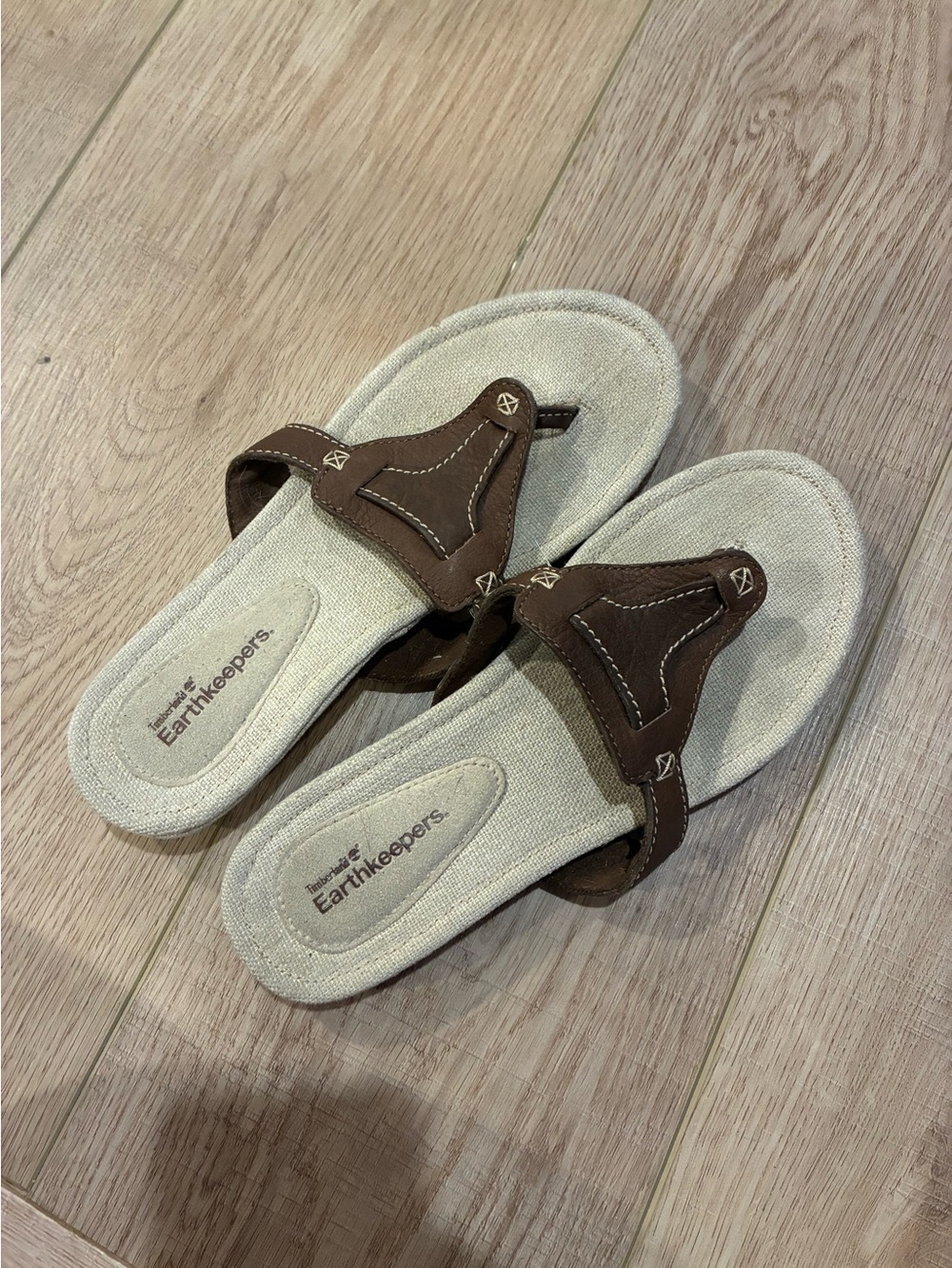 Timberland Earth Keepers Brown suede Sandals with beige sole comfort granola 7